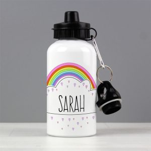 Girls Personalised Rainbow Drinks Bottle Water Bottle