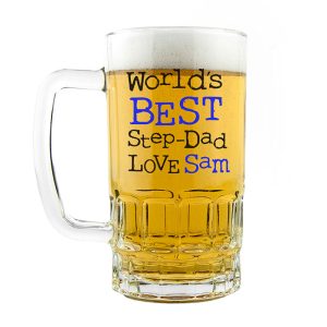 Personalised World's Best Step-Dad 1 Pint Beer Tankard