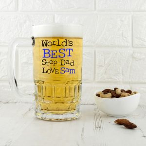 Personalised World's Best Step-Dad 1 Pint Beer Tankard