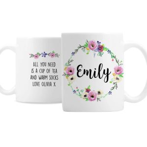 Personalised Ceramic Floral Ladies Mug