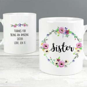 Personalised Ceramic Floral Ladies Mug