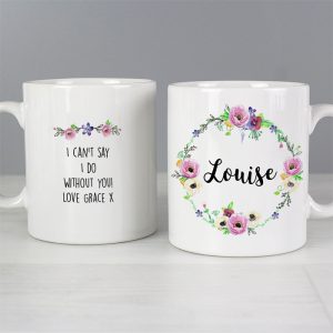 Personalised Ceramic Floral Ladies Mug