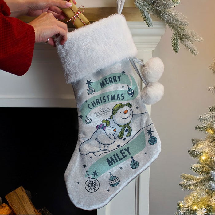 Personalised Snowman and the Snowdog Luxury Stocking