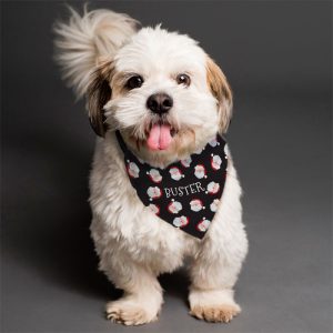 Personalised Santa Black Dog Bandana