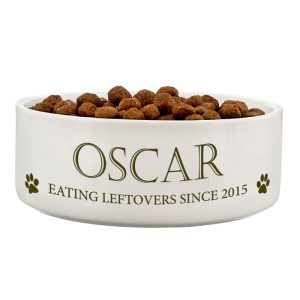Personalised Paws 14cm Medium White Pet Bowl