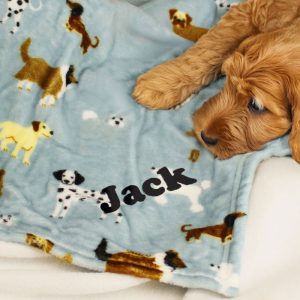 Personalised Dog Paw Print Fleece Blanket