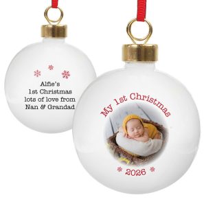 My 1st Christmas Photo Upload Christmas Tree Bauble