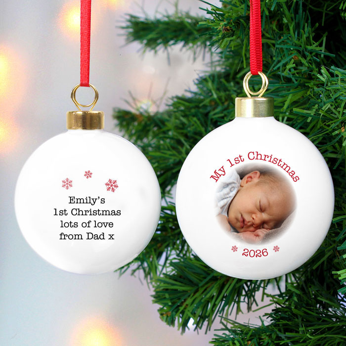 My 1st Christmas Photo Upload Christmas Tree Bauble