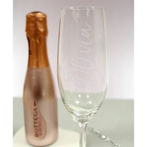 200ml Rose Gold Bottega Prosecco & Personalised Flute Set