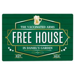 Personalised Free House Green Metal Pub Sign