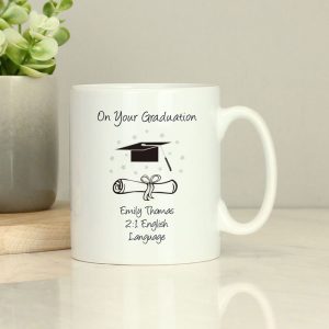 Personalised White China Graduation Mug