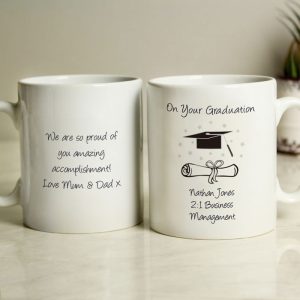 Personalised White China Graduation Mug