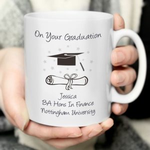 Personalised White China Graduation Mug
