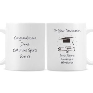 Personalised White China Graduation Mug