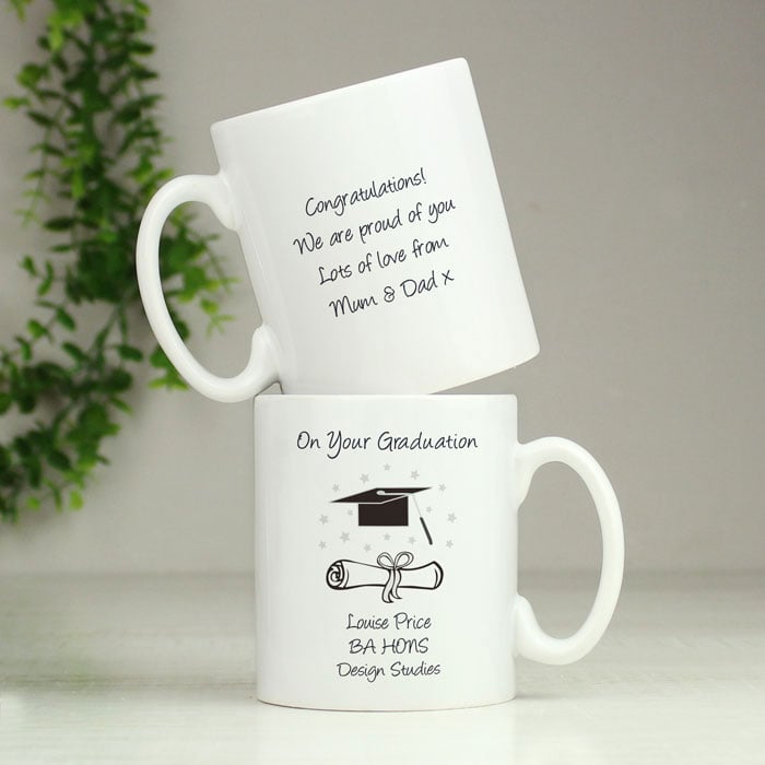 Personalised White China Graduation Mug