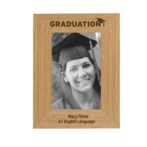 Personalised Graduation 4x6 Inch Oak Finish Photo Frame