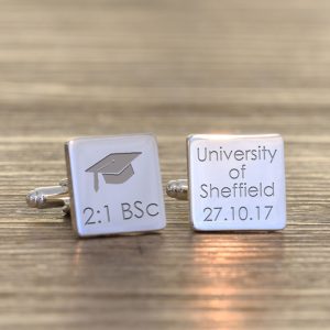 Personalised Square Graduation Cufflinks Male Graduate Gift