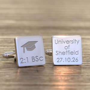 Personalised Square Graduation Cufflinks Male Graduate Gift