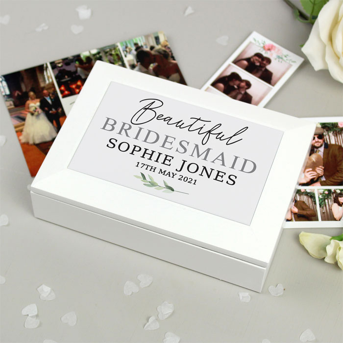 Personalised Botanical Wooden Jewellery Box
