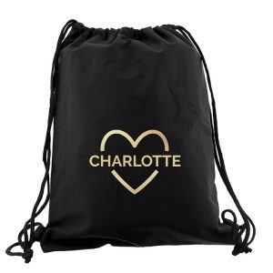 Personalised Gold Heart Swim & Kit Bag