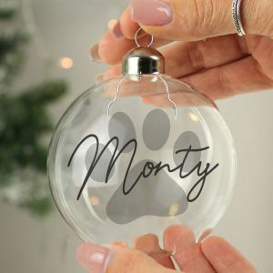 Personalised Pet Glass Christmas Tree Bauble
