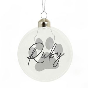 Personalised Pet Glass Christmas Tree Bauble