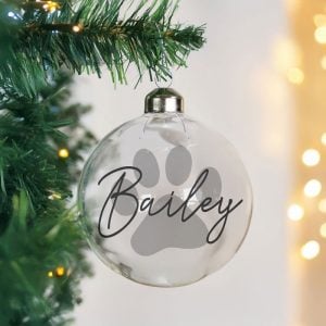 Personalised Pet Glass Christmas Tree Bauble