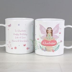 Girl's Personalised Toadstool Fairy Plastic Drop-Proof Mug
