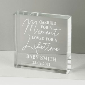 Personalised Carried for a Moment Glass Infant Loss Token