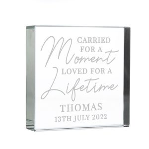 Personalised Carried for a Moment Glass Infant Loss Token