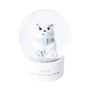 Kid's Personalised Polar Bear Any Name Christmas Snow Globe