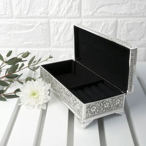 Women's Diwali Gift Personalised Silver Plated Trinket Box