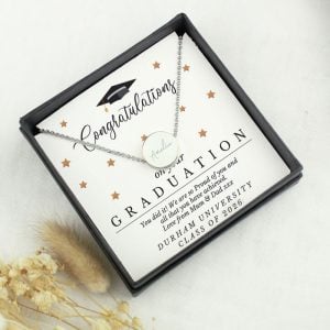 Personalised Graduation Sentiment Silver Tone Necklace & Box