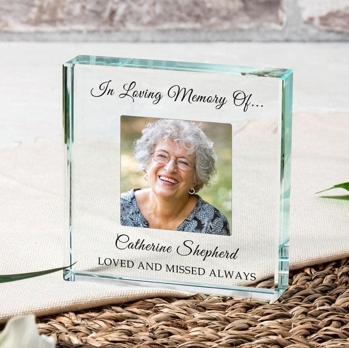 Personalised Glass In Loving Memory Memorial Photo Token