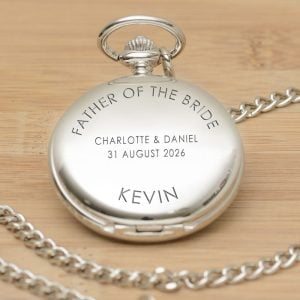 Personalised Engraved Pocket Watch Wedding Party Role