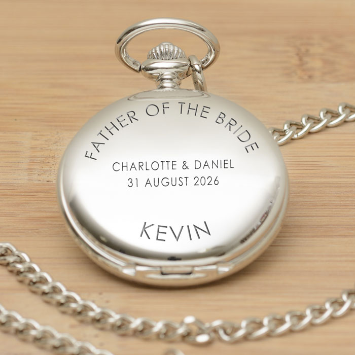 Personalised Engraved Pocket Watch Wedding Party Role