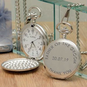 Engraved Thank You Pocket Watch Male Wedding Party Role