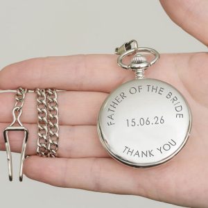 Engraved Thank You Pocket Watch Male Wedding Party Role