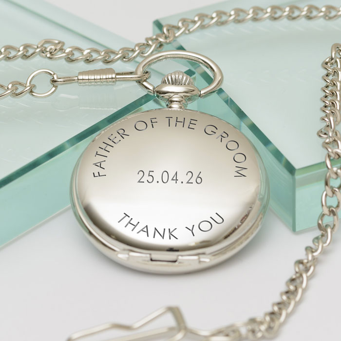 Engraved Thank You Pocket Watch Male Wedding Party Role