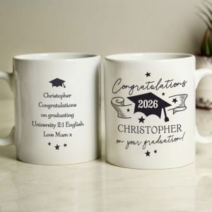 Personalised Ceramic Mortar Board Mug Graduation Gift