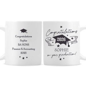 Personalised Ceramic Mortar Board Mug Graduation Gift