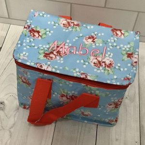 Girl's Personalised Roses Insulated Recycled Lunch Bag