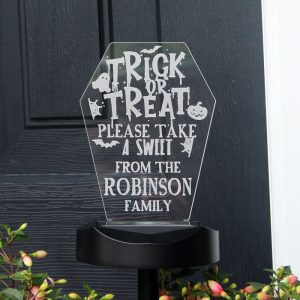 Personalised Trick or Treat Halloween Solar Light-Up Sign