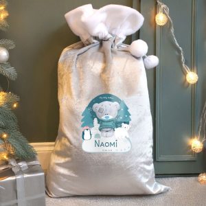 Personalised Winter Explorer Tatty Teddy Silver Xmas Sack