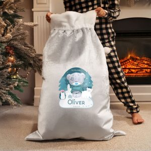Personalised Winter Explorer Tatty Teddy Silver Xmas Sack