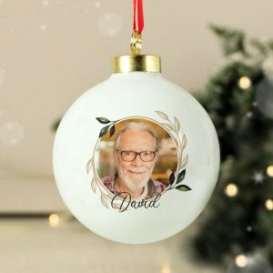 Personalised Photo Upload Memorial Christmas Tree Bauble