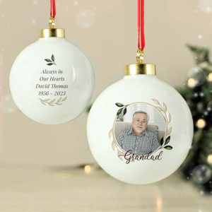 Personalised Photo Upload Memorial Christmas Tree Bauble