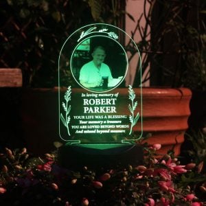 Personalised Memorial Photo Outdoor Solar Light Up Sign