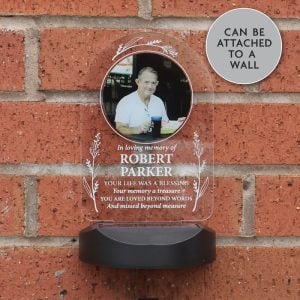 Personalised Memorial Photo Outdoor Solar Light Up Sign