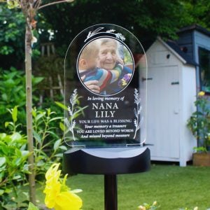 Personalised Memorial Photo Outdoor Solar Light Up Sign